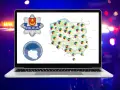 Na ekranie laptopa widnieje mapa Polski z zaznaczonymi punktami, symbolizującymi zagrożenia. Obok widnieje logo policji. Czy łódź jest niebezpieczna? Mapa pokazuje dane, które mogą pomóc ocenić ryzyko.