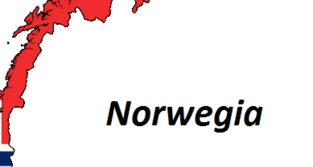 Mapa Norwegii z flagą. Planujesz podróż? Sprawdź, czy do Norwegii potrzebna jest wiza.