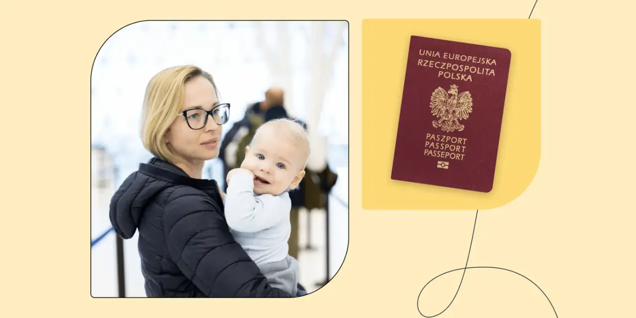 Kobieta z dzieckiem i polski paszport. Podróż z maluchem wymaga dokumentów, więc warto wiedzieć, ile ważny jest paszport dla dziecka.