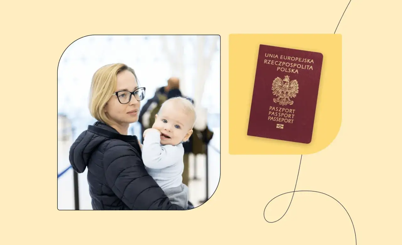 Kobieta z dzieckiem i polski paszport. Ważny dokument to klucz do podróży, nawet dla najmłodszych.